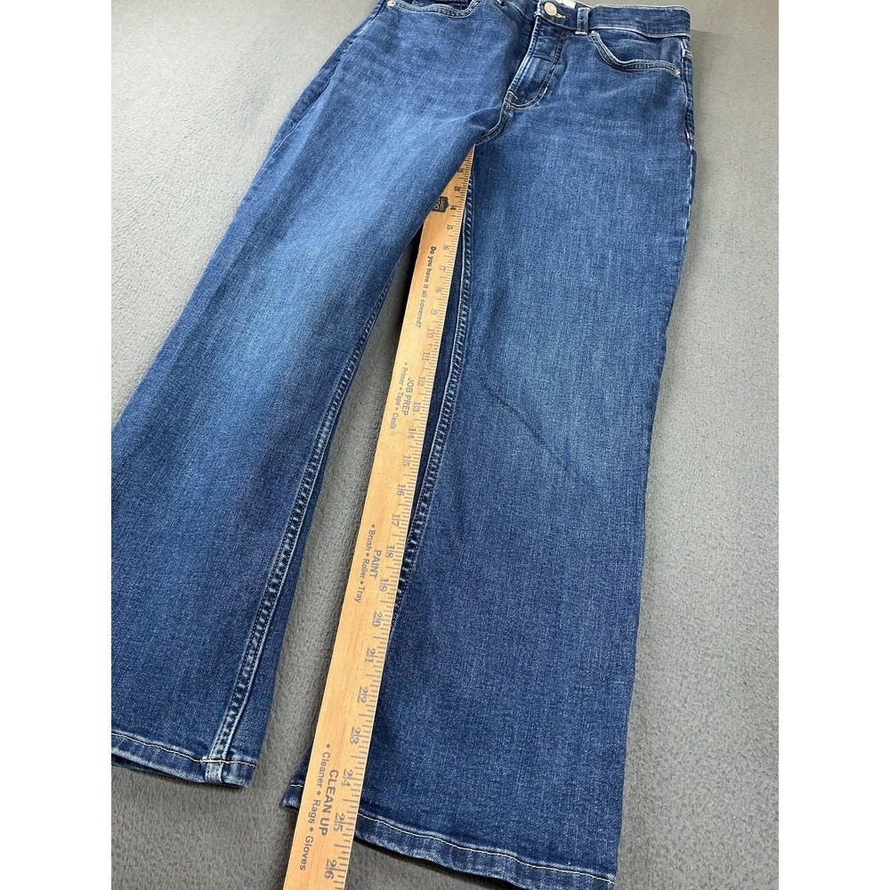 Spanx Jeans Womens 8 Blue Flared High Rise Stretch Medium Wash Denim Pants - Picture 2 of 11